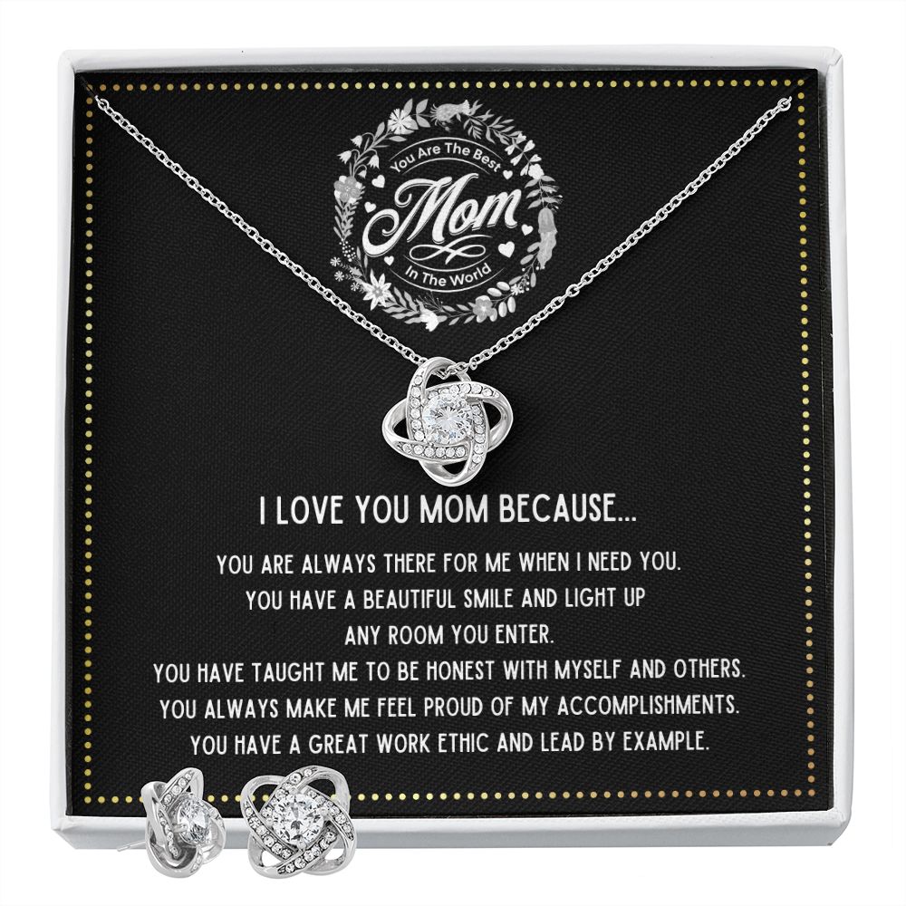JGF Jewelry Gifts for Family - I Love You Mom Jewelry Set Birthday Gift for Mother