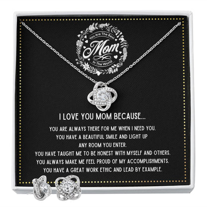 JGF Jewelry Gifts for Family - I Love You Mom Jewelry Set Birthday Gift for Mother