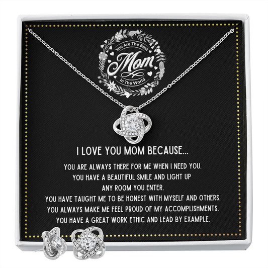 JGF Jewelry Gifts for Family - I Love You Mom Jewelry Set Birthday Gift for Mother