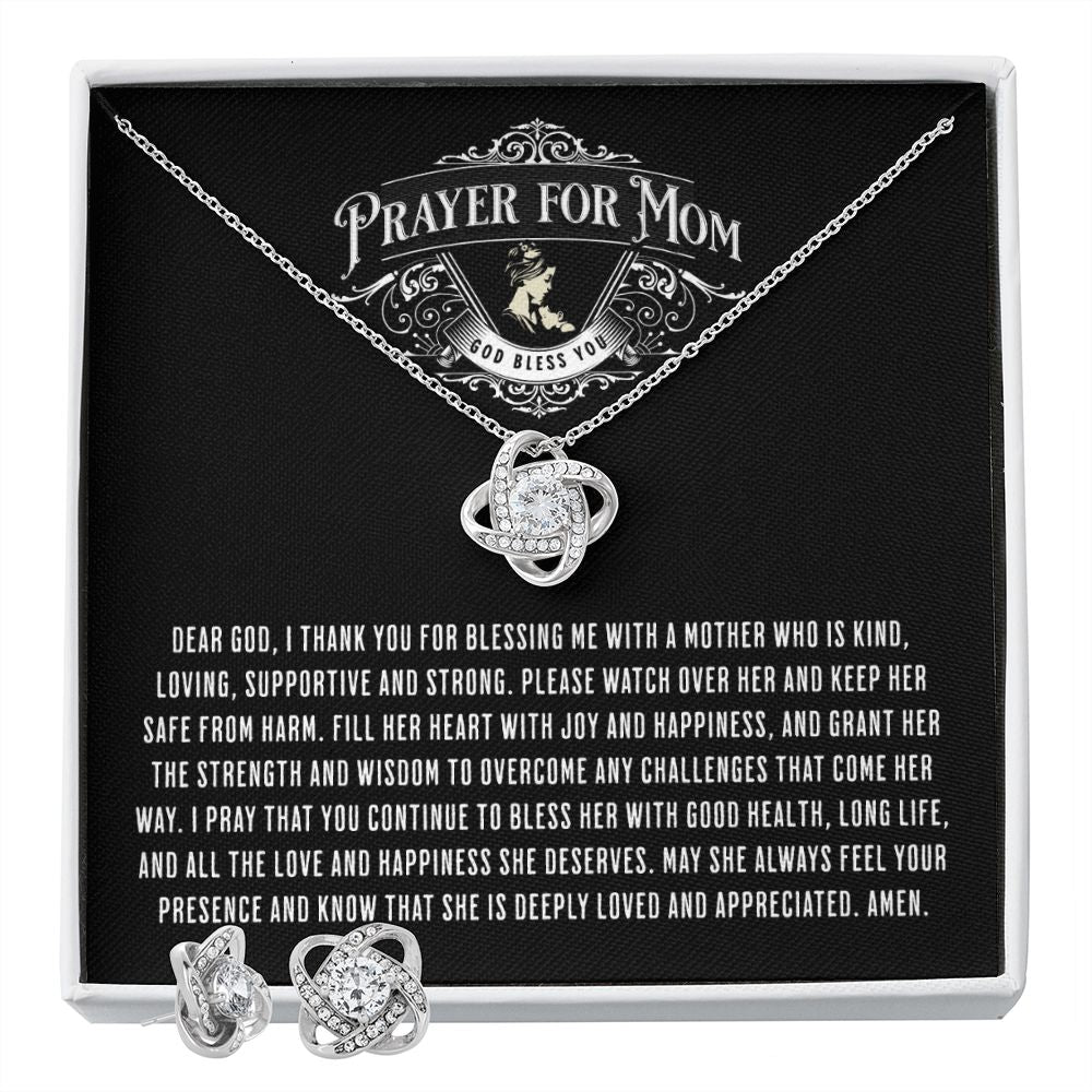 JGF Jewelry Gifts for Family: Simple Silver Necklace and Earrings Set for Women | Happy Mothers Gift Basket Stuffers Items