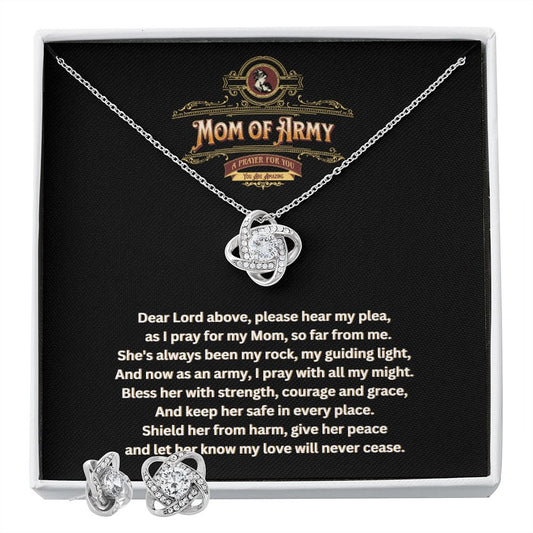JGF Jewelry Gifts for Family | A Prayer for My Mom of Army  | Earrings and Necklace Jewelry Set Gift Basket Filler Ideas