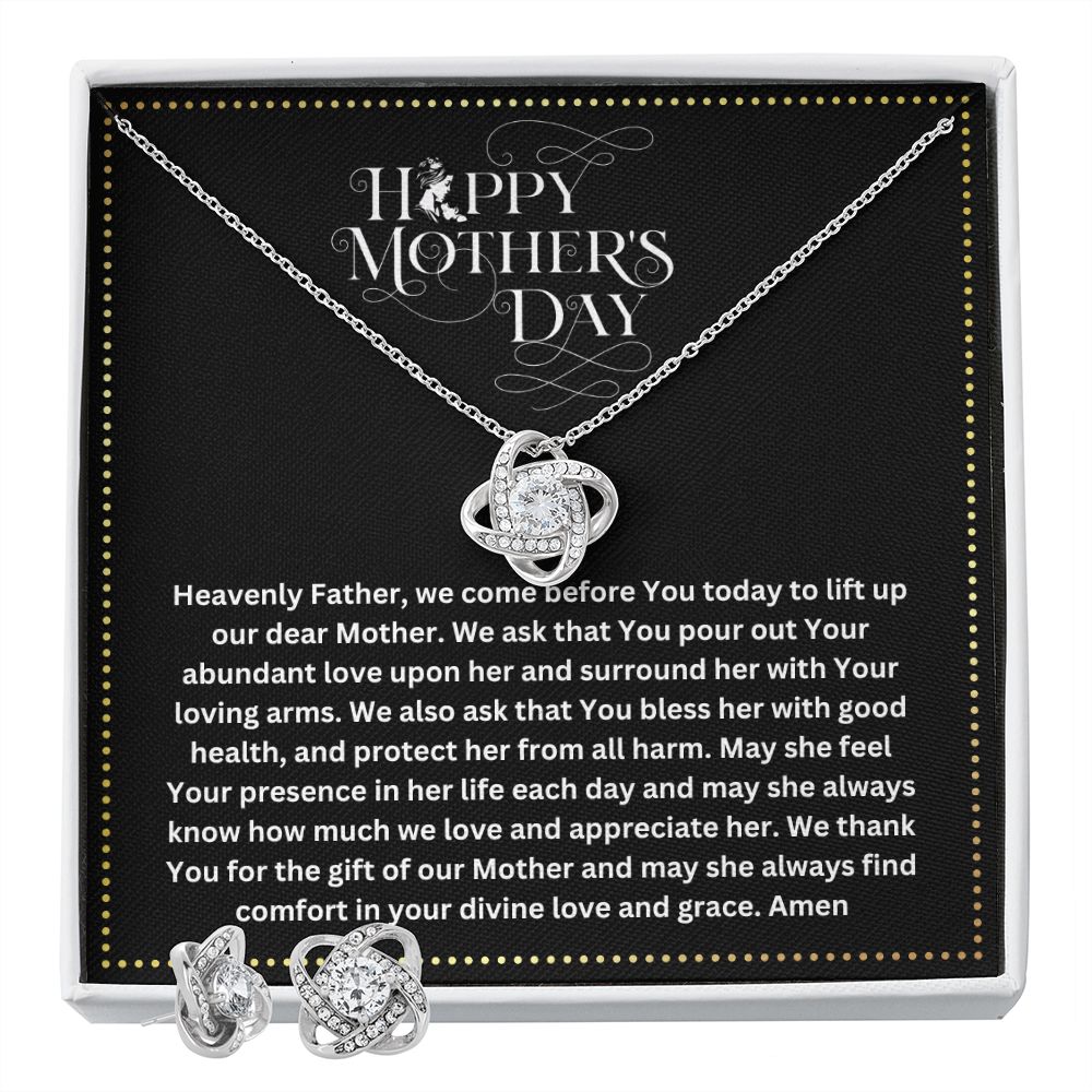 JGF Jewelry Gifts for Family | Prayer for Mom on Mother's Day Far Away from Home Gift Box Item Ideas | Casual Necklace and Earrings Set