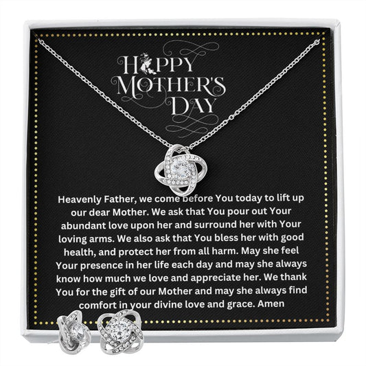 JGF Jewelry Gifts for Family | Prayer for Mom on Mother's Day Far Away from Home Gift Box Item Ideas | Casual Necklace and Earrings Set