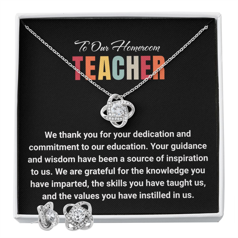 JGF Jewelry Gifts for Family: PreSchool and Kindergarten Teacher Going Away Gift Necklace and Earrings Set