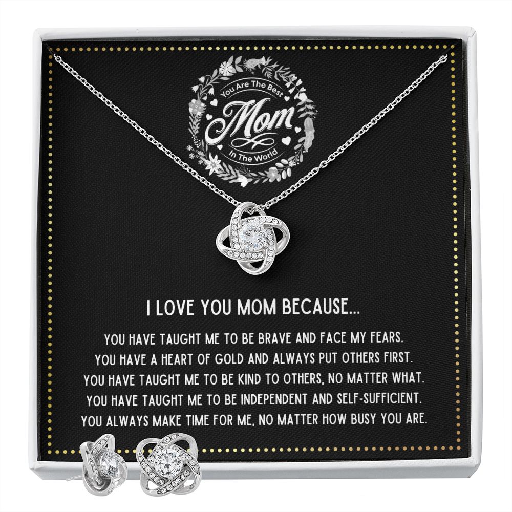 JGF Jewelry Gifts for Family - Dear Mom Thank You for Everything Necklace and Earrings Set Birthday Gifts