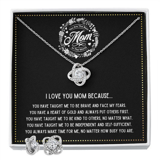 JGF Jewelry Gifts for Family - Dear Mom Thank You for Everything Necklace and Earrings Set Birthday Gifts