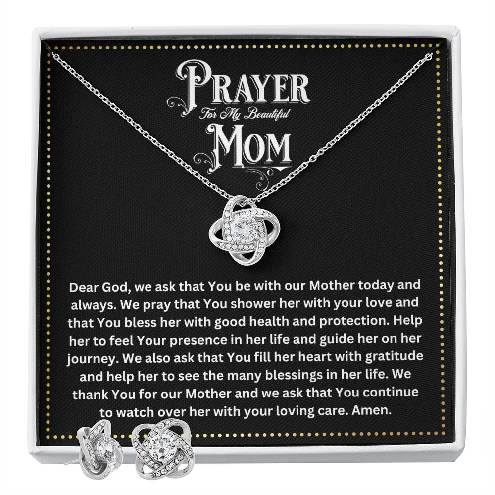 JGF Jewelry Gifts for Family | Elegant Silver Necklace Set for Women | Prayer for New Moms Gift Basket Item Ideas After Giving Birth