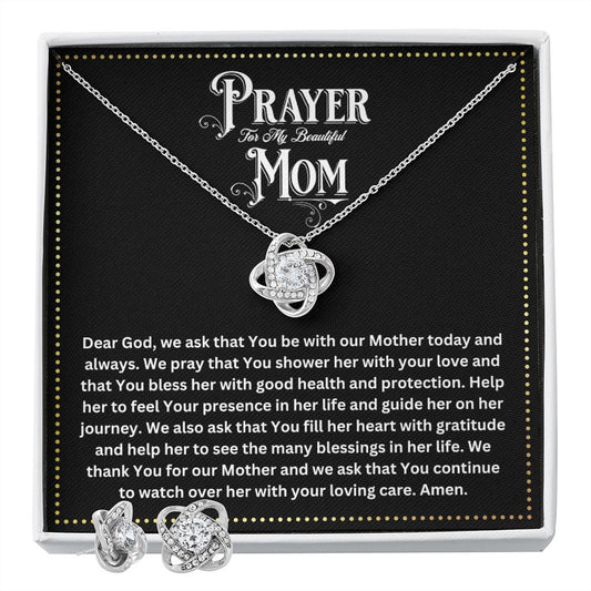 JGF Jewelry Gifts for Family | Elegant Silver Necklace Set for Women | Prayer for New Moms Gift Basket Item Ideas After Giving Birth
