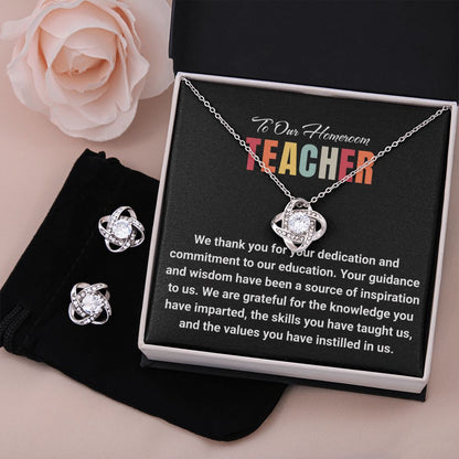 JGF Jewelry Gifts for Family: PreSchool and Kindergarten Teacher Going Away Gift Necklace and Earrings Set