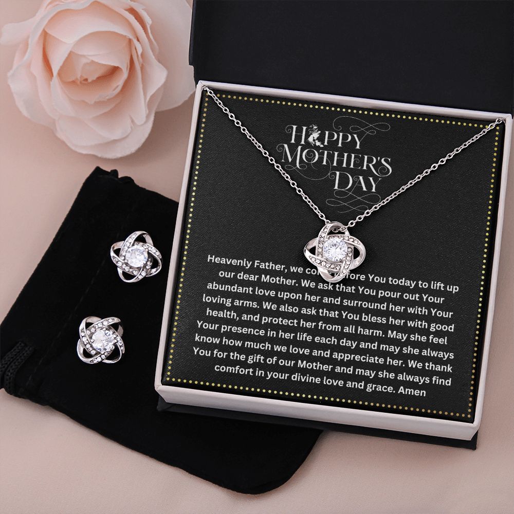 JGF Jewelry Gifts for Family | Prayer for Mom on Mother's Day Far Away from Home Gift Box Item Ideas | Casual Necklace and Earrings Set