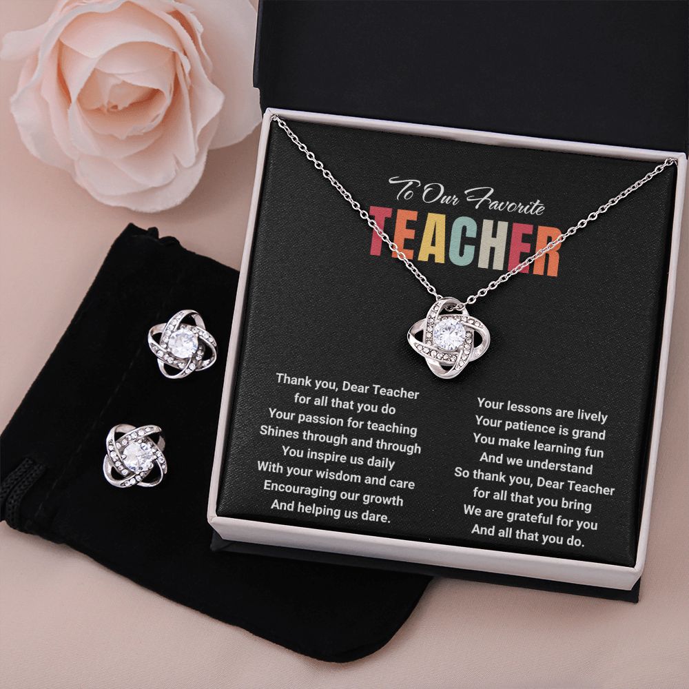 JGF Jewelry Gifts for Family: Retirement Necklace and Earrings Set Gifts for Female Mentor Teachers Leaving for New Job