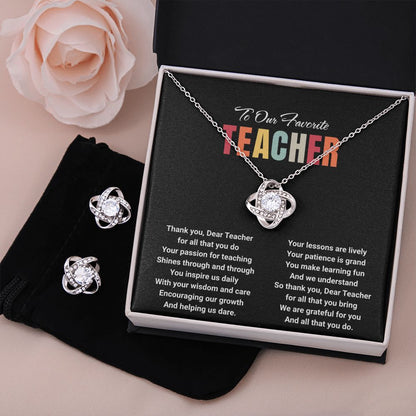 JGF Jewelry Gifts for Family: Retirement Necklace and Earrings Set Gifts for Female Mentor Teachers Leaving for New Job
