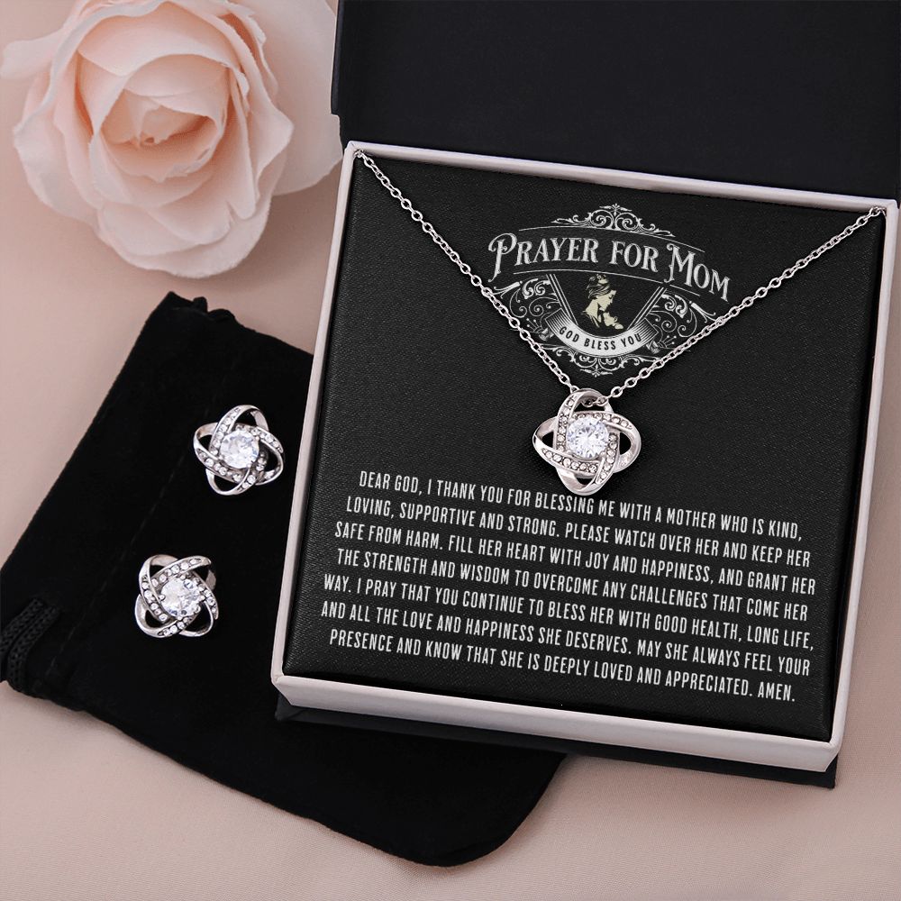 JGF Jewelry Gifts for Family: Simple Silver Necklace and Earrings Set for Women | Happy Mothers Gift Basket Stuffers Items