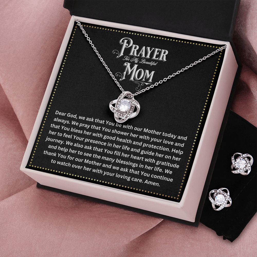 JGF Jewelry Gifts for Family | Elegant Silver Necklace Set for Women | Prayer for New Moms Gift Basket Item Ideas After Giving Birth