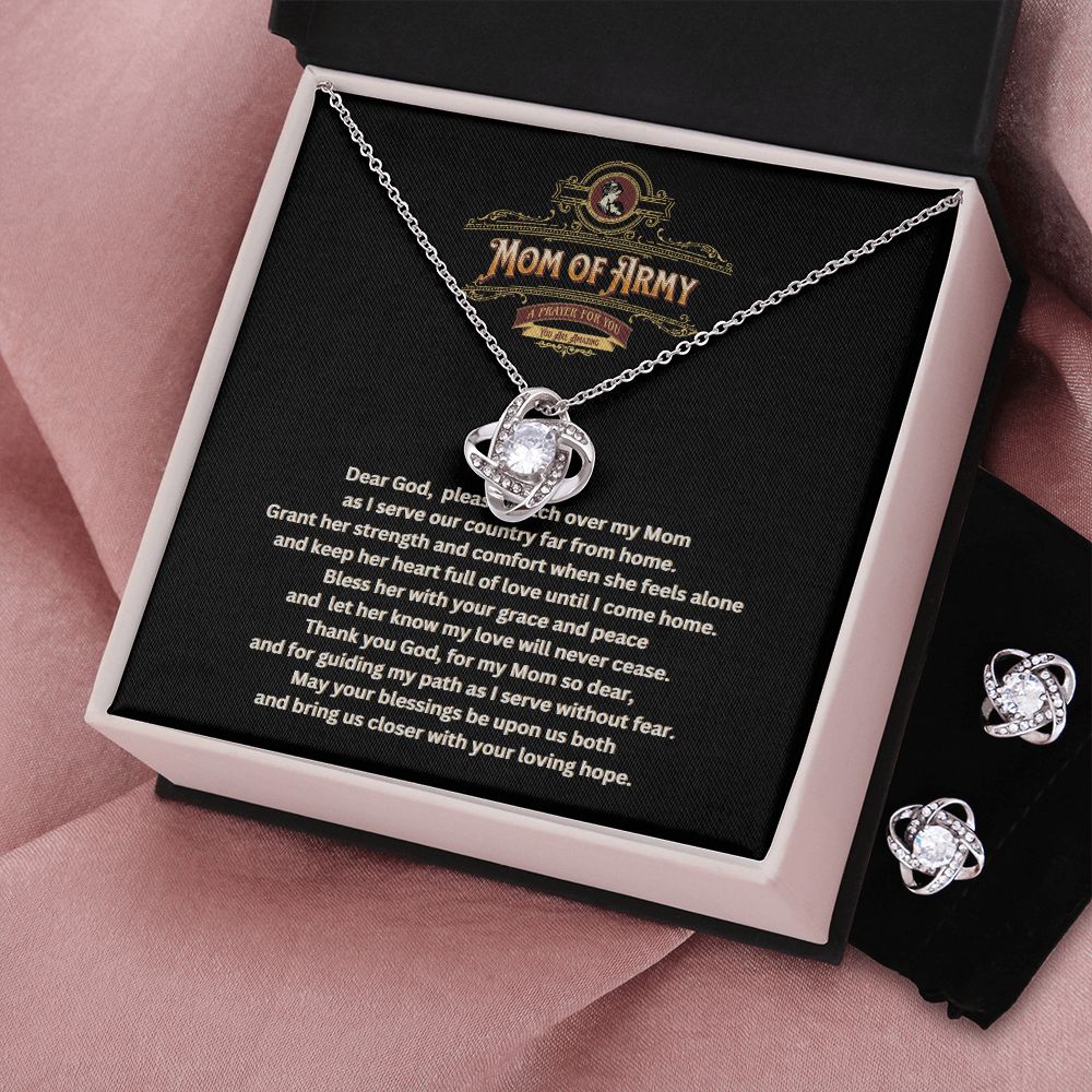 JGF Jewelry Gifts for Family | Necklace and Earrings Set for Mom of Army | Your In My Thoughts and Prayers Gift Box Item
