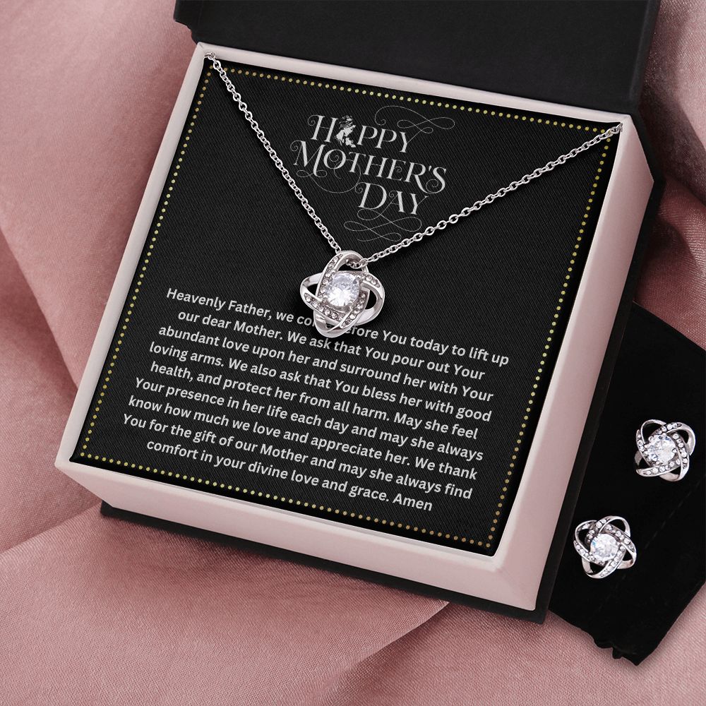 JGF Jewelry Gifts for Family | Prayer for Mom on Mother's Day Far Away from Home Gift Box Item Ideas | Casual Necklace and Earrings Set