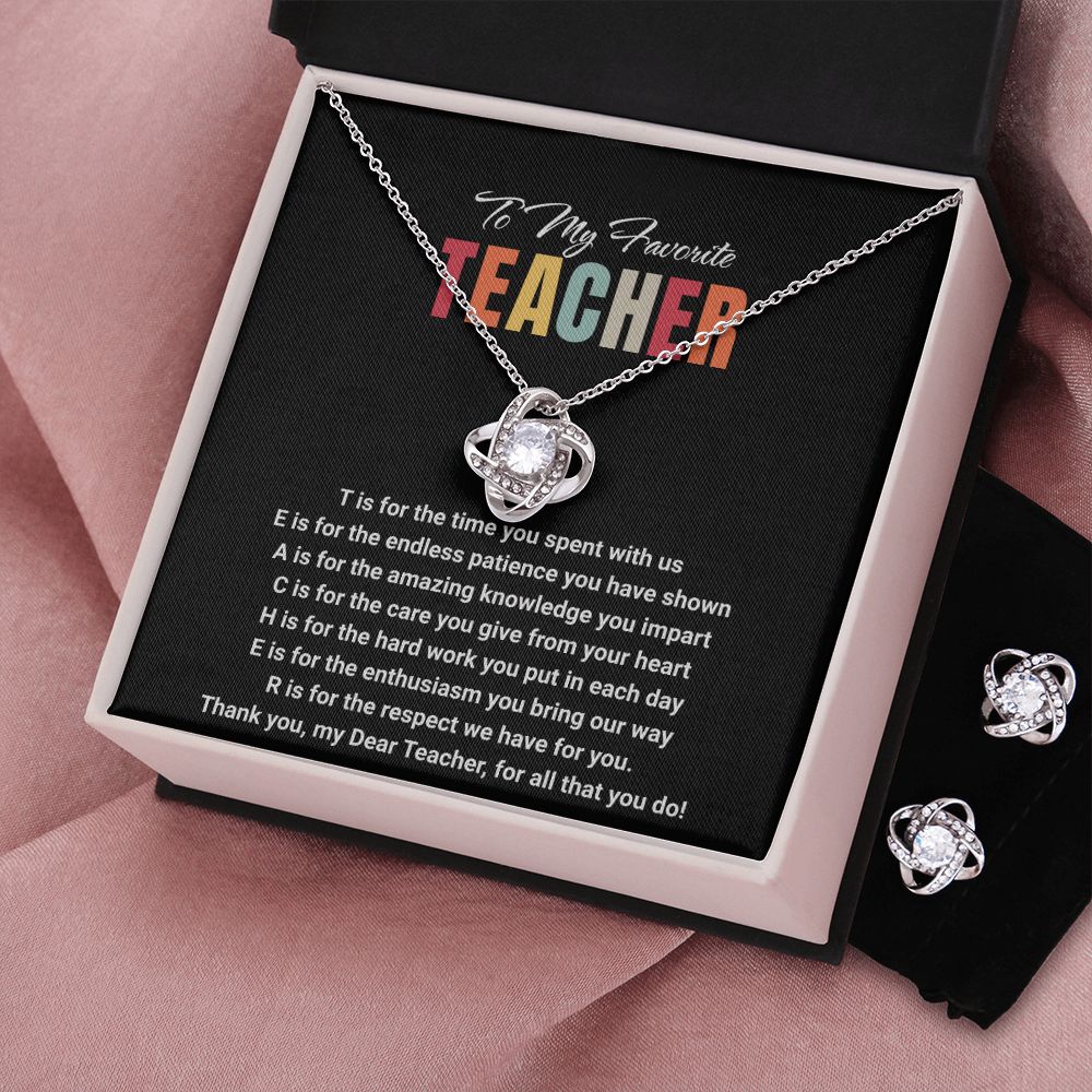 JGF Jewelry Gifts for Family: Silver Necklace and Earrings Set Farewell Gifts for High School Mentor Teachers
