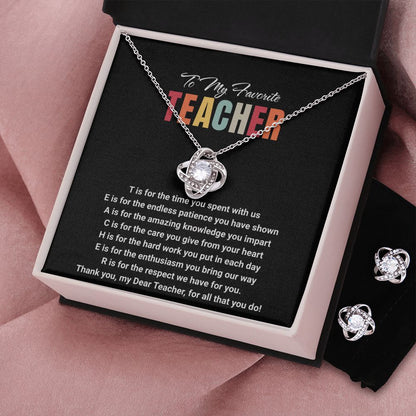 JGF Jewelry Gifts for Family: Silver Necklace and Earrings Set Farewell Gifts for High School Mentor Teachers
