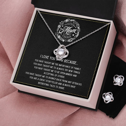 JGF Jewelry Gifts for Family - Dainty Necklace and Earrings Set or Women as Birthday Gifts for Mom