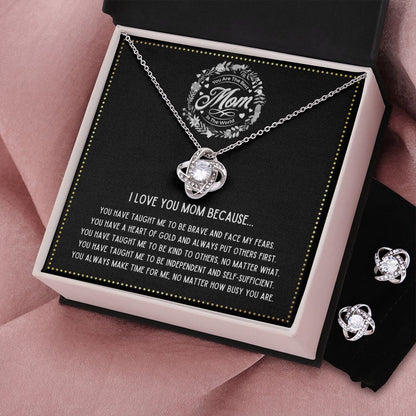 JGF Jewelry Gifts for Family - Dear Mom Thank You for Everything Necklace and Earrings Set Birthday Gifts