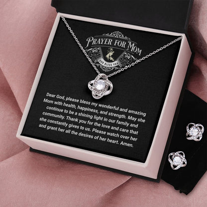 JGF Jewelry Gifts for Family: Women's Stainless Steel Cubic Zirconia Stud Earrings and Necklace Jewelry Set for Mom