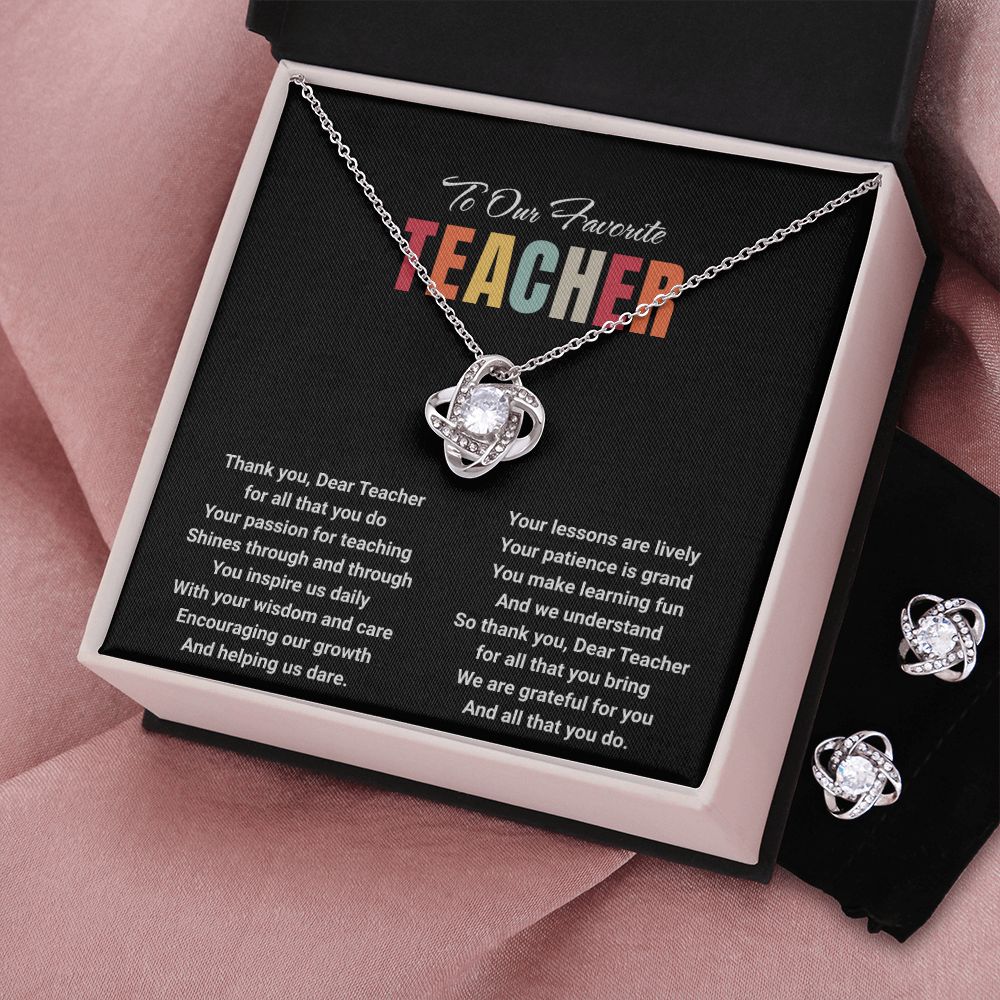 JGF Jewelry Gifts for Family: Retirement Necklace and Earrings Set Gifts for Female Mentor Teachers Leaving for New Job