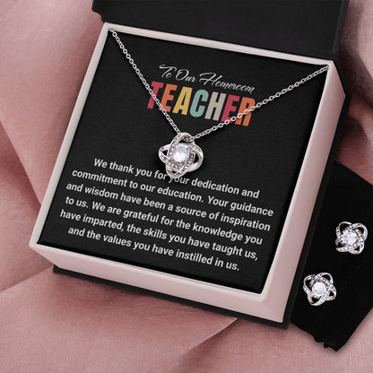 JGF Jewelry Gifts for Family: PreSchool and Kindergarten Teacher Going Away Gift Necklace and Earrings Set