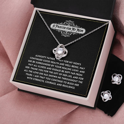 JGF Jewelry Gifts for Family - Prayer for Mom Gift Basket Item Ideas Necklace and Earrings Set