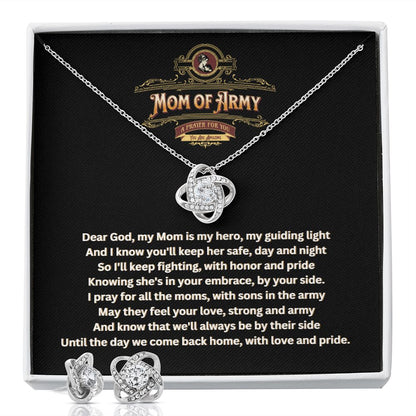 JGF Jewelry Gifts for Family | Prayer Gift Ideas for Mother of Military Army National Guard Mom Necklace and Earrings Set