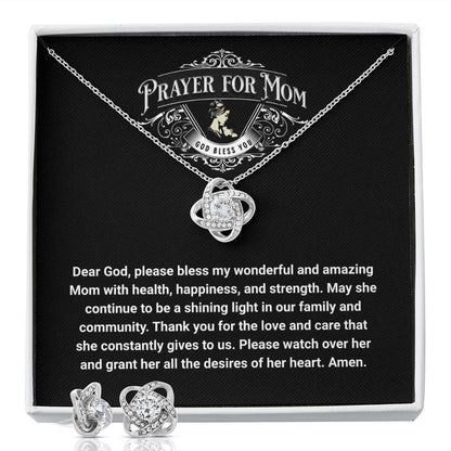 JGF Jewelry Gifts for Family: Women's Stainless Steel Cubic Zirconia Stud Earrings and Necklace Jewelry Set for Mom