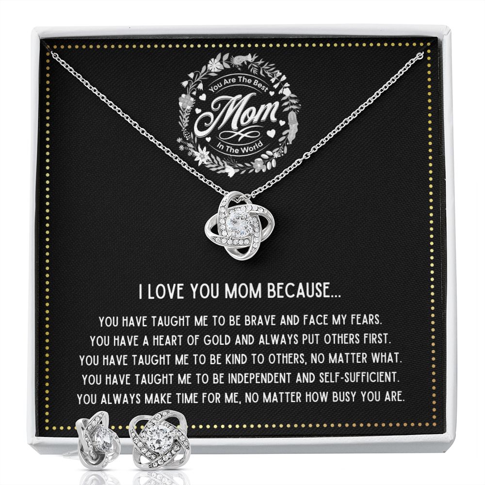JGF Jewelry Gifts for Family - Dear Mom Thank You for Everything Necklace and Earrings Set Birthday Gifts
