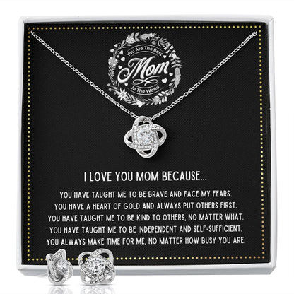 JGF Jewelry Gifts for Family - Dear Mom Thank You for Everything Necklace and Earrings Set Birthday Gifts