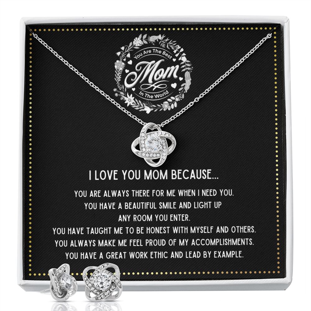 JGF Jewelry Gifts for Family - I Love You Mom Jewelry Set Birthday Gift for Mother
