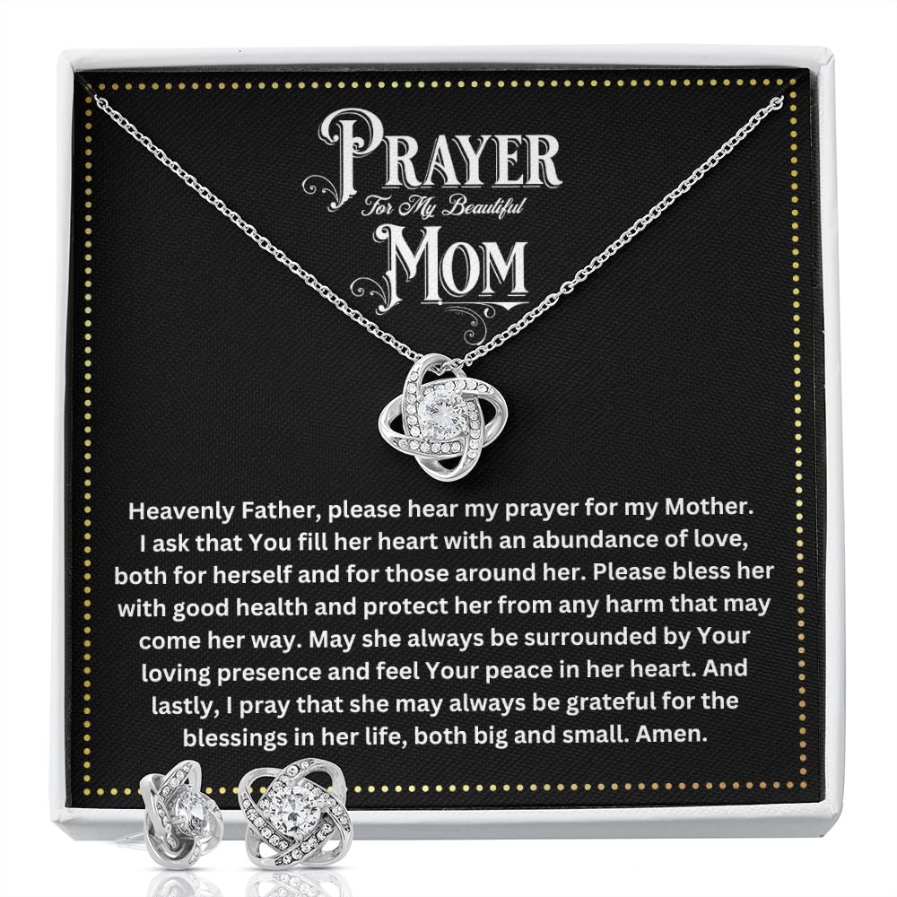 JGF Jewelry Gifts for Family | Simple Silver Earring and Necklace Set for Women | Prayer for Mother In Law Gift Basket Alternative Item Ideas