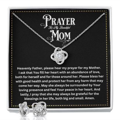 JGF Jewelry Gifts for Family | Simple Silver Earring and Necklace Set for Women | Prayer for Mother In Law Gift Basket Alternative Item Ideas