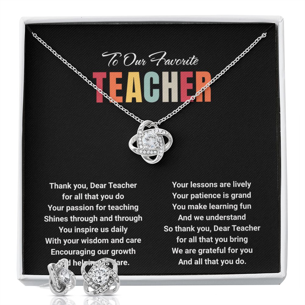 JGF Jewelry Gifts for Family: Retirement Necklace and Earrings Set Gifts for Female Mentor Teachers Leaving for New Job