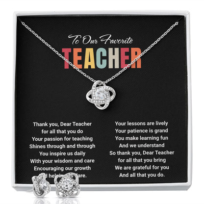 JGF Jewelry Gifts for Family: Retirement Necklace and Earrings Set Gifts for Female Mentor Teachers Leaving for New Job