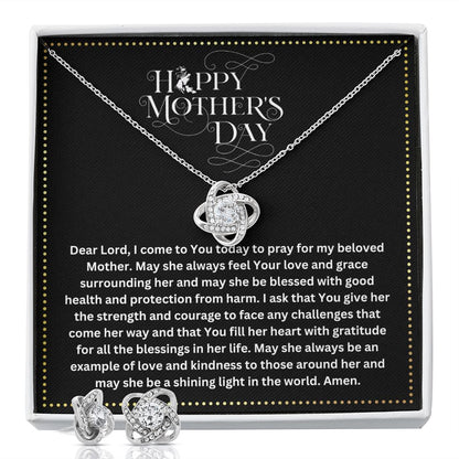 JGF Jewelry Gifts for Family | Prayer Gifts on Mother's Day for My Mom to Feel Special | Sterling Silver Cubic Zirconia Necklace and Earing Set