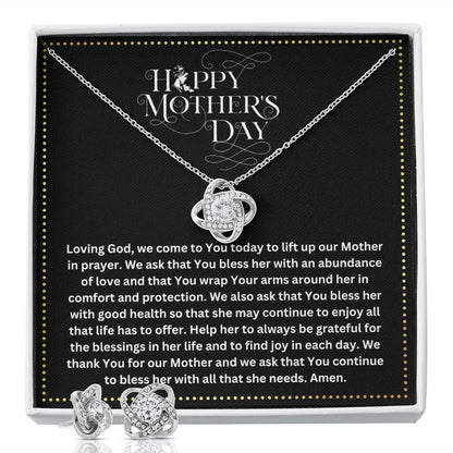 JGF Jewelry Gifts for Family | Prayer Gifts on Happy Mothers, Moms and Mamas Day Gift Basket Item Ideas |Simple Sterling Silver Earring and Necklace for Women
