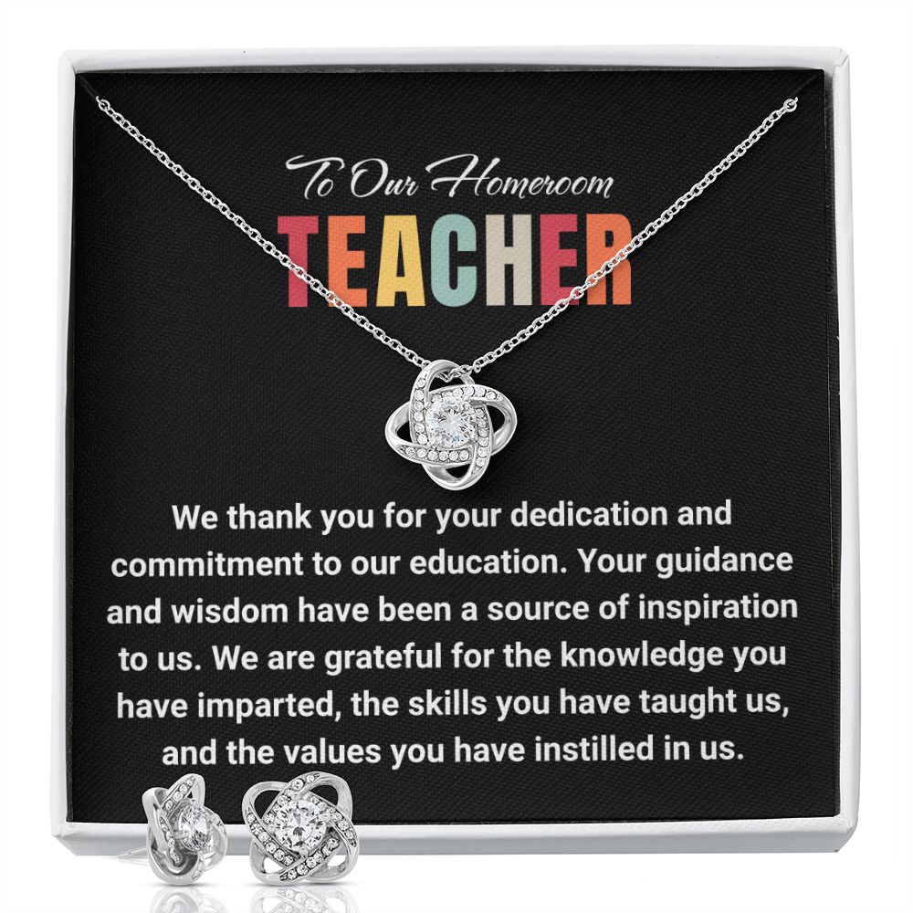 JGF Jewelry Gifts for Family: PreSchool and Kindergarten Teacher Going Away Gift Necklace and Earrings Set