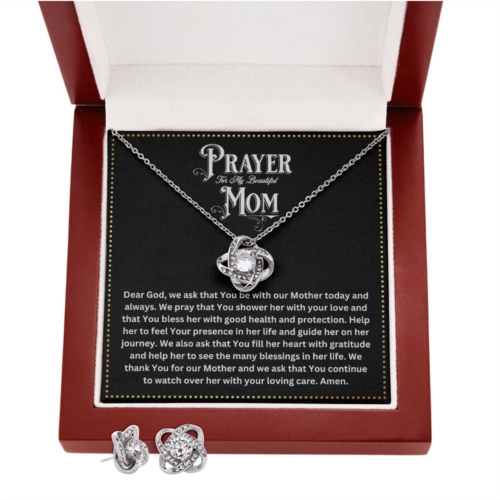 JGF Jewelry Gifts for Family | Elegant Silver Necklace Set for Women | Prayer for New Moms Gift Basket Item Ideas After Giving Birth