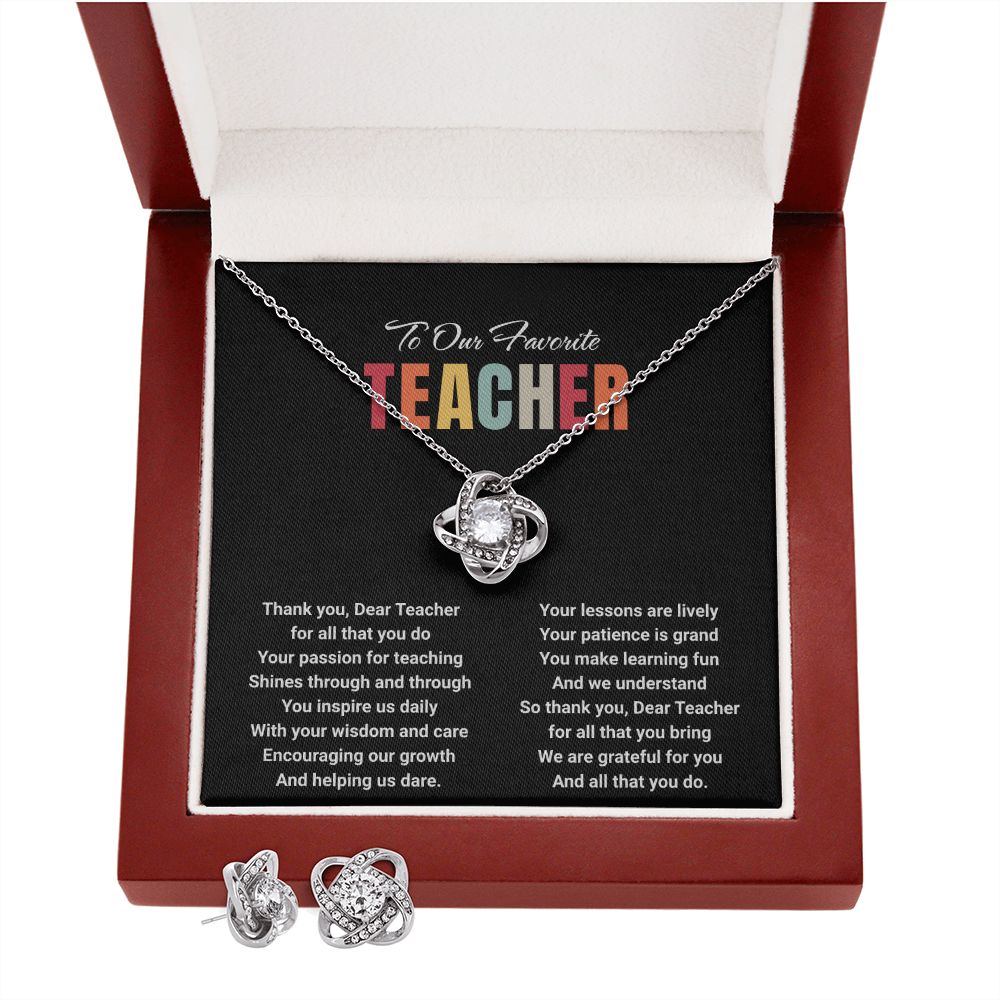 JGF Jewelry Gifts for Family: Retirement Necklace and Earrings Set Gifts for Female Mentor Teachers Leaving for New Job