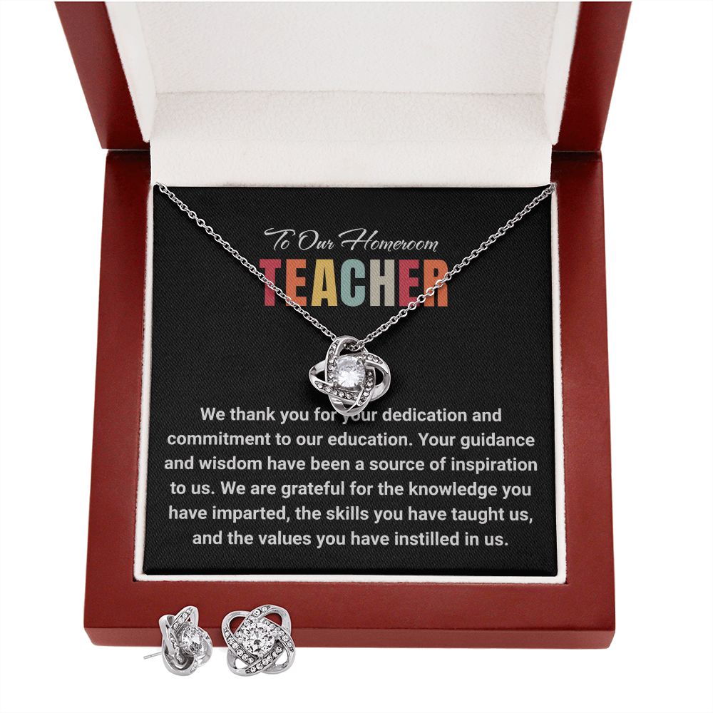 JGF Jewelry Gifts for Family: PreSchool and Kindergarten Teacher Going Away Gift Necklace and Earrings Set