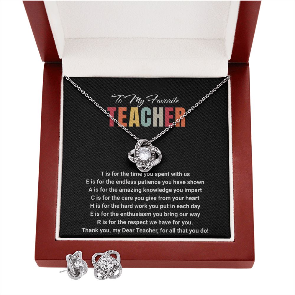 JGF Jewelry Gifts for Family: Silver Necklace and Earrings Set Farewell Gifts for High School Mentor Teachers