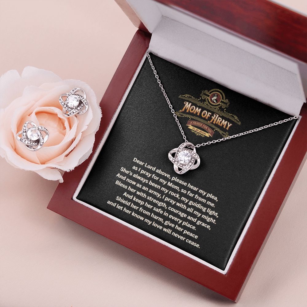 JGF Jewelry Gifts for Family | A Prayer for My Mom of Army  | Earrings and Necklace Jewelry Set Gift Basket Filler Ideas
