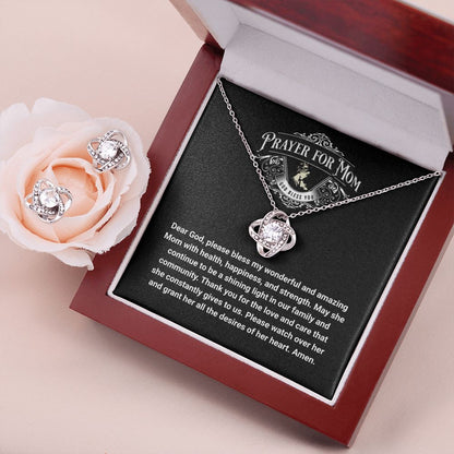 JGF Jewelry Gifts for Family: Women's Stainless Steel Cubic Zirconia Stud Earrings and Necklace Jewelry Set for Mom