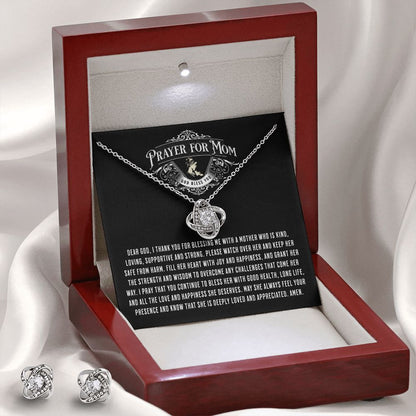 JGF Jewelry Gifts for Family: Simple Silver Necklace and Earrings Set for Women | Happy Mothers Gift Basket Stuffers Items