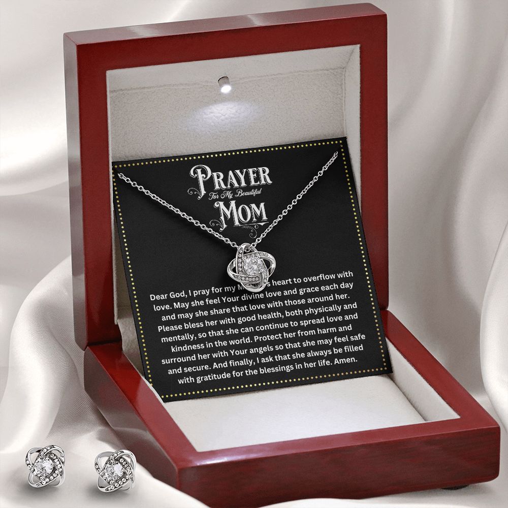 JGF Jewelry Gifts for Family | Casual Silver Necklace Earrings Set for Women | Birthday Prayer Gifts for Mother, Mom, Mama and Mum