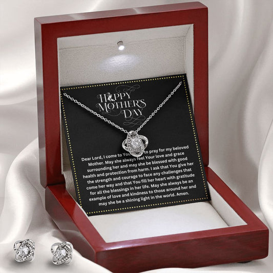 JGF Jewelry Gifts for Family | Prayer Gifts on Mother's Day for My Mom to Feel Special | Sterling Silver Cubic Zirconia Necklace and Earing Set