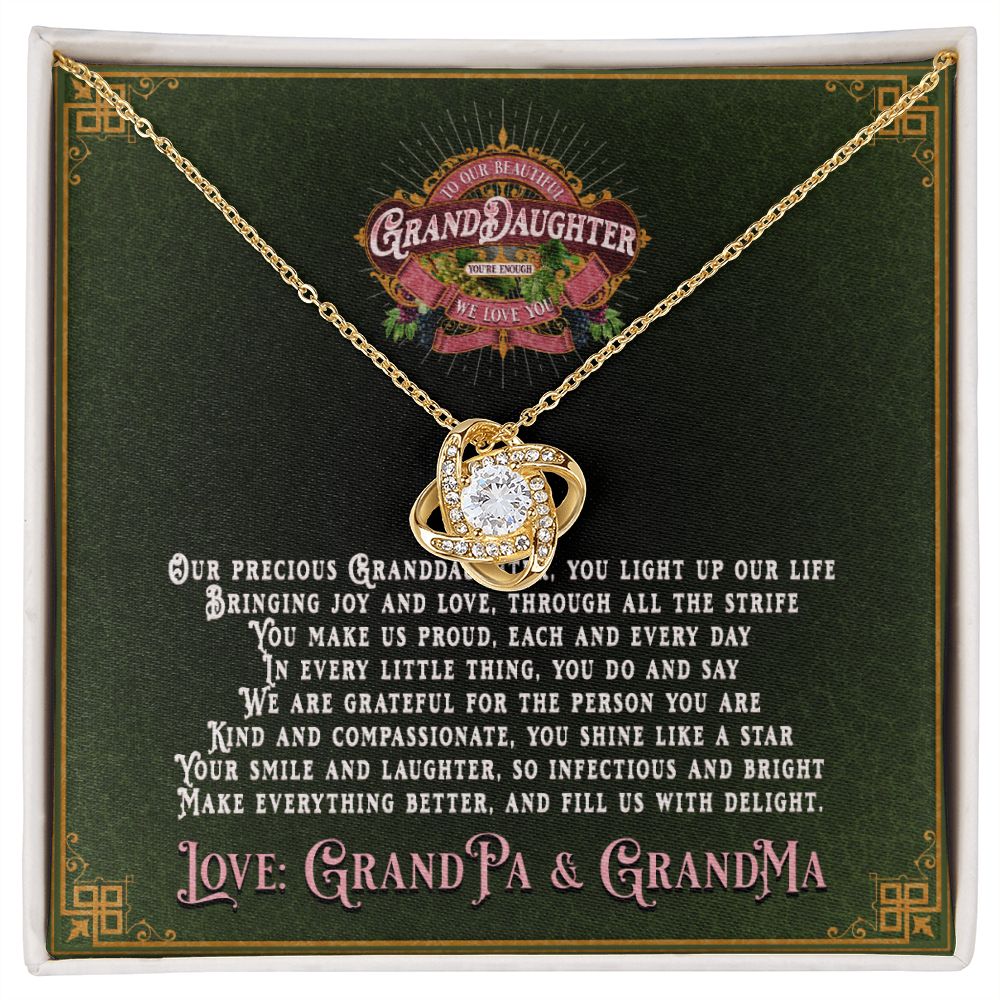 JGF Jewelry Gifts for Family: 18K Gold Over Sterling Silver Necklace Gift for Granddaughter from Grandparents